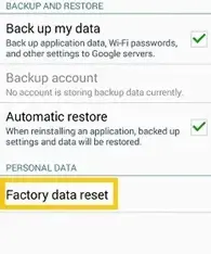 Factory reset fusion5 tablet